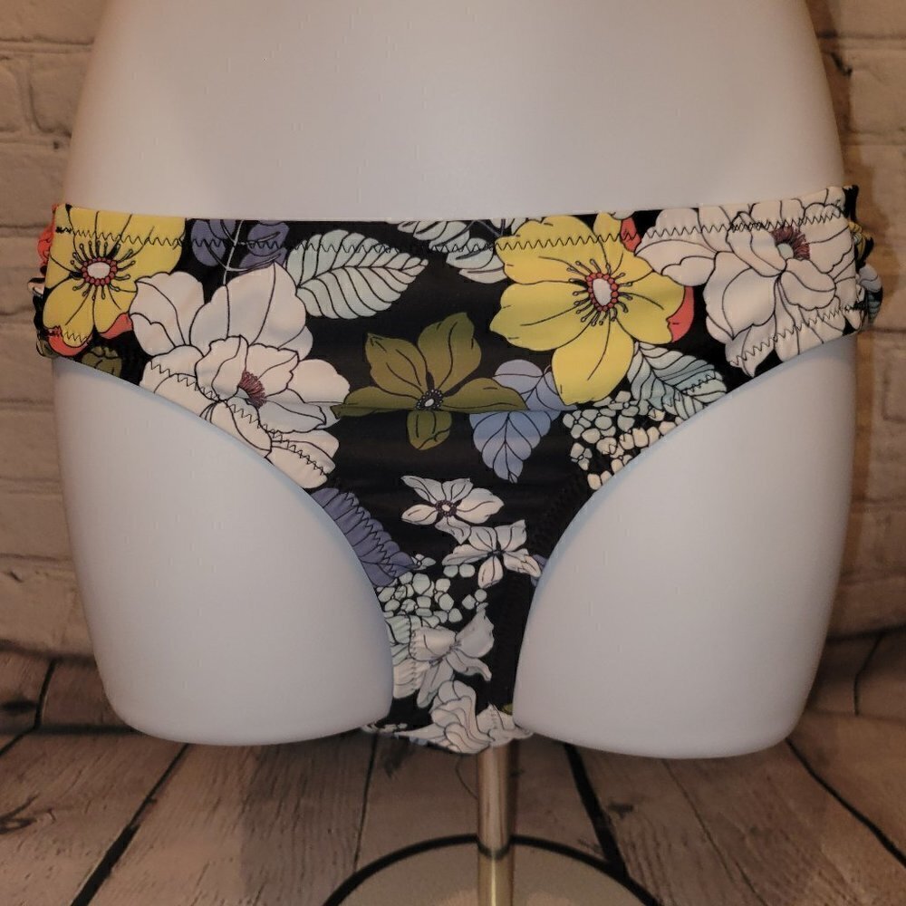Jessica Simpson Tropical Punch Side-Shirred Hipster Bikini Bottoms ONLY